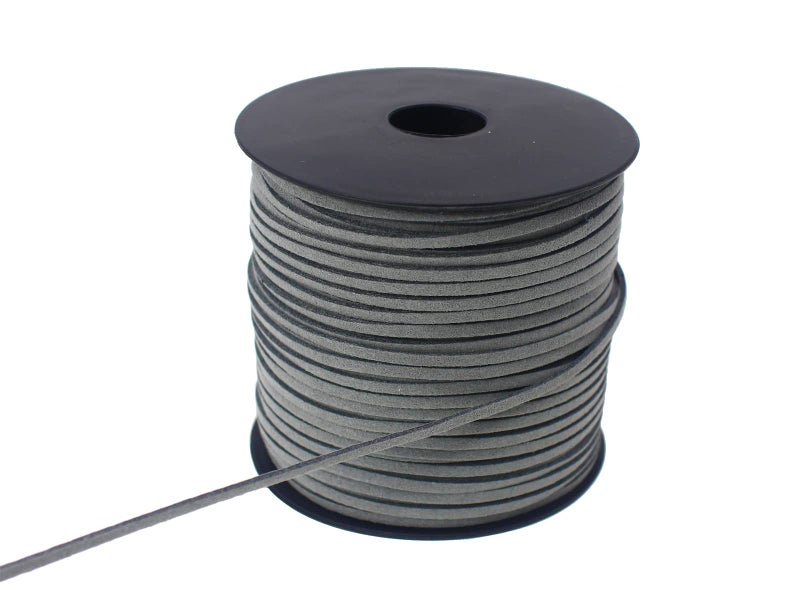 Pamir Tong Faux Leather Cord for Jewelry Making 100 Yards 2.6mm Thin Suede String Rope Gray Bracelet Cords DIY Crafts String for Necklace-Dream Catcher Supplies-Hat- Walking Stick - Image 2